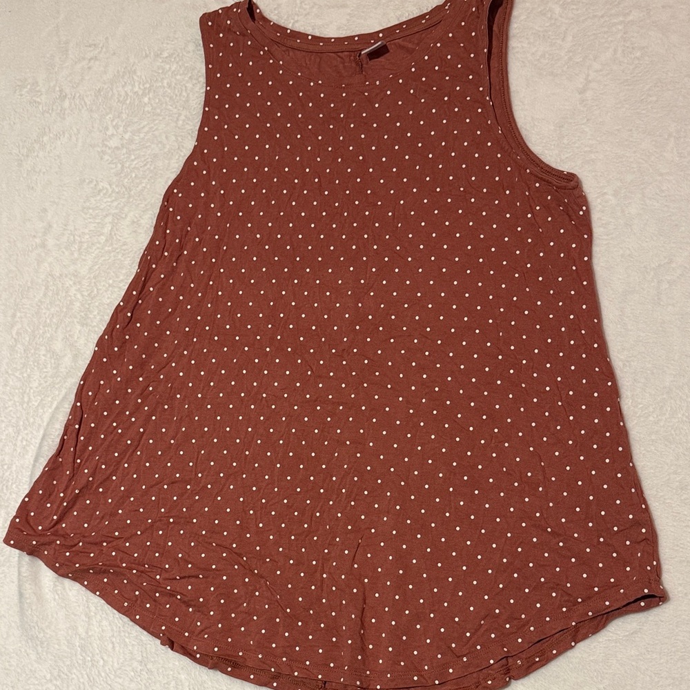Old Navy Brown Polka Dot Tank Top